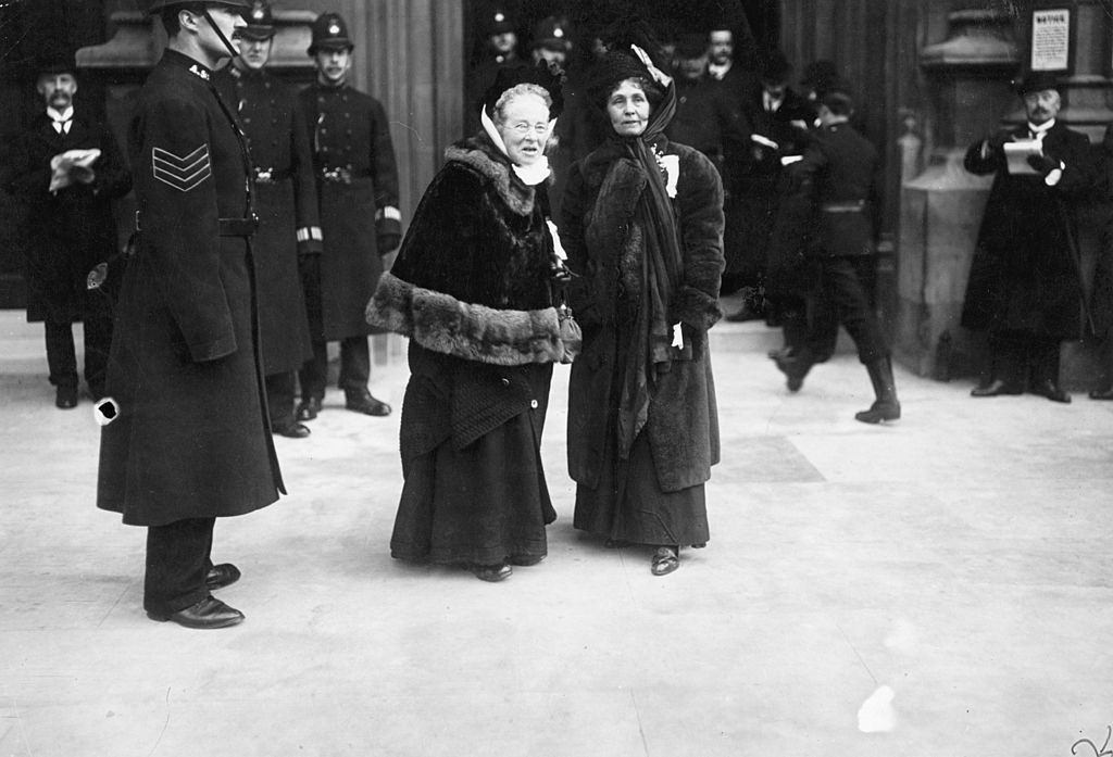 #42 Emmeline Pankhurst with her daughter Christabel , 1910s.