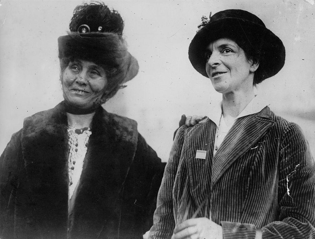 #52 Emmeline Pankhurst with her friend, 1913.
