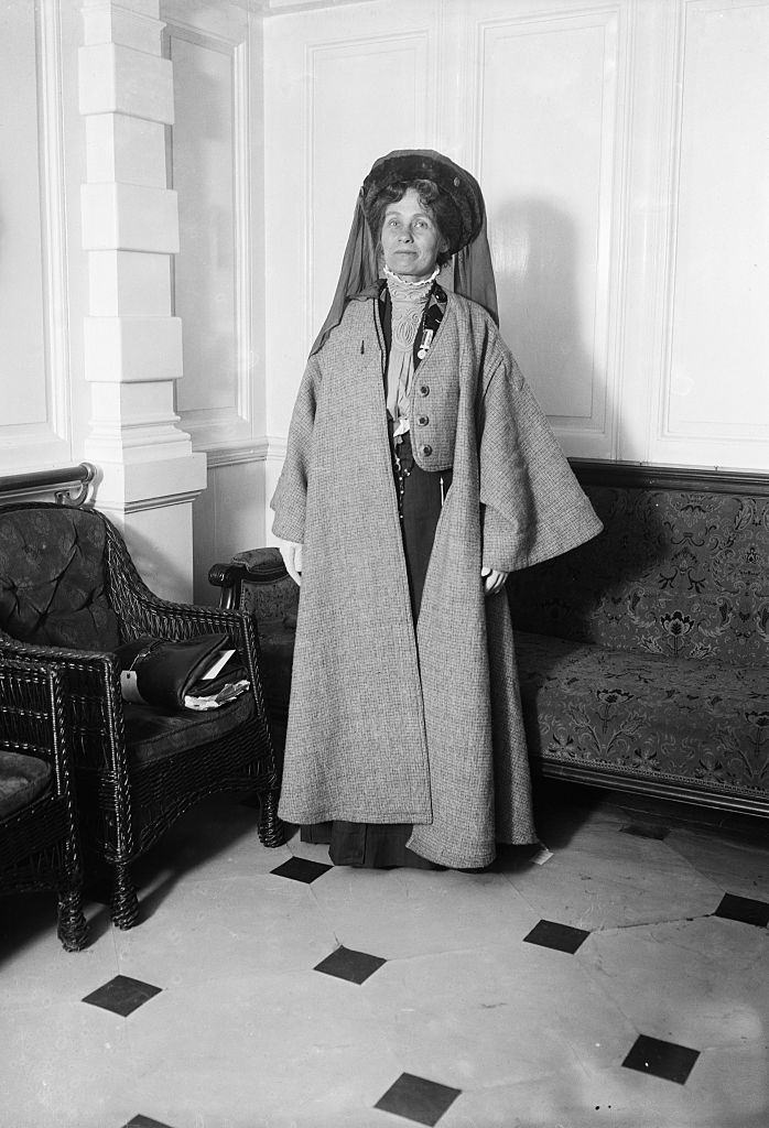 #58 Emmeline Pankurst with Long Coat, 1915.