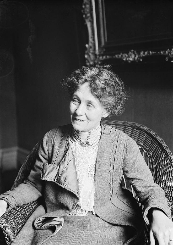 #59 Emmeline Pankhurst Seated and Smiling, 1915.