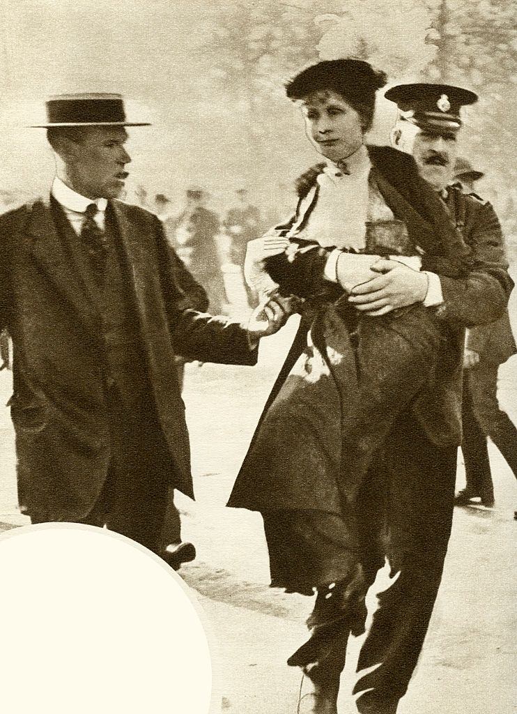 #9 Emmeline Pankhurst is arrested for the eigth time in three years, 1914.