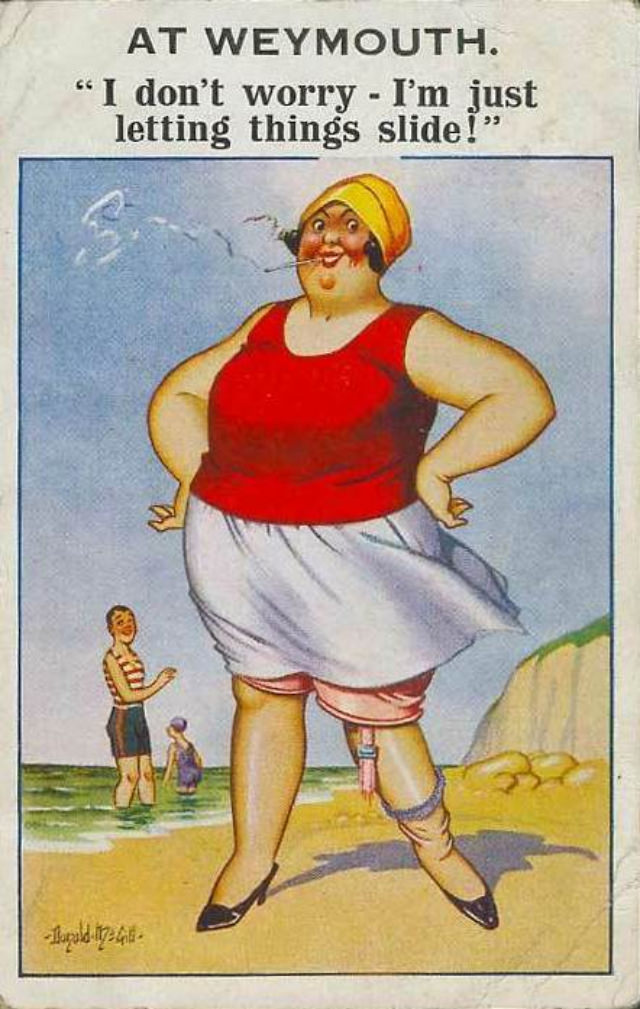 Hilarious Comics featuring Fat Lady by Donald McGill from the Early 1900s Artworks