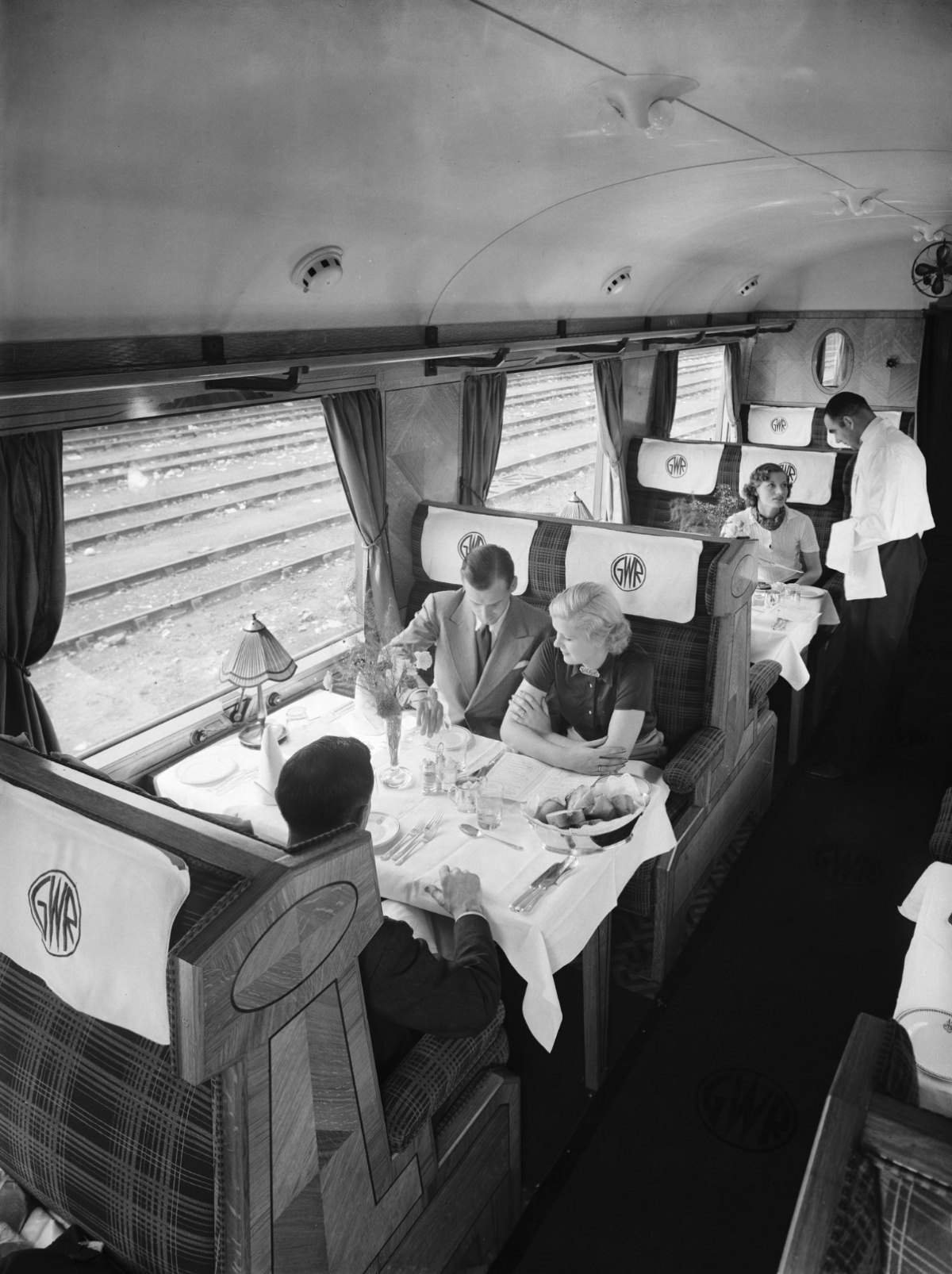 #2 Passengers in a first class Great Western Railway dining car, 1938.