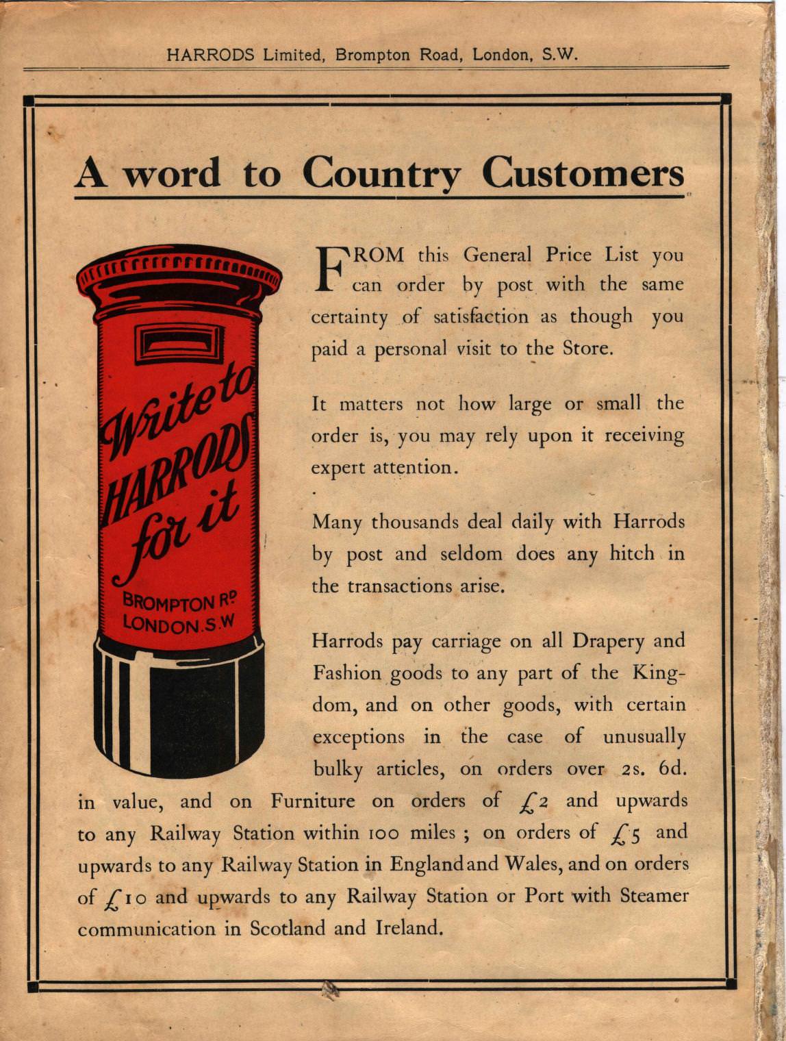 Harrods for Everything: The London Department Store of the 1910s that Was the Amazon of Its day Plac