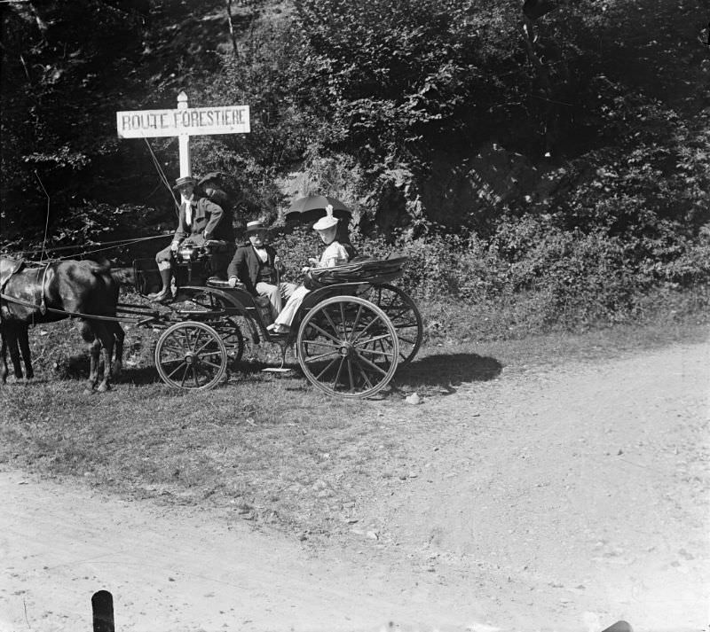 #34 Entrance to the forest road of Superbagnères, Luchon, 1896