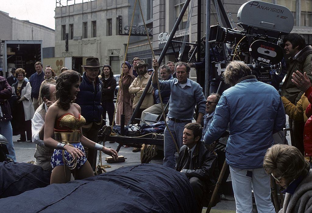 #66 Lynda Carter during the making of ‘The New Original Wonder Woman’, 1975.