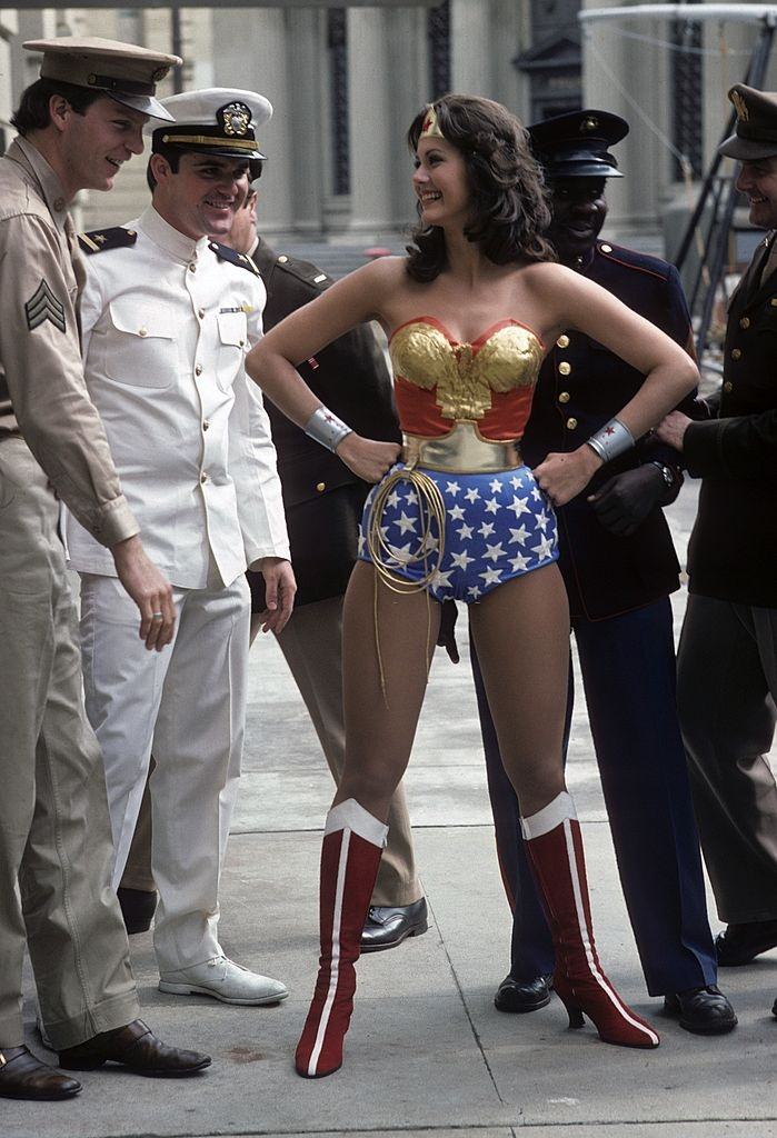 #58 Lynda Carter posing as wonder woman, 1975.