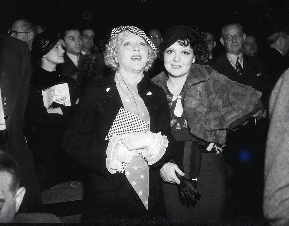 #50 Mae Murray with Clara Bow, 1935.