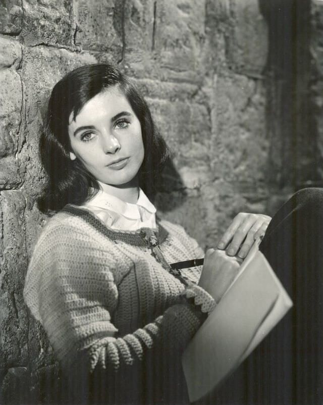 Millie Perkins as Anne Frank during the Filming of ‘The Diary of Anne Frank (1959)’ Movies &; TV