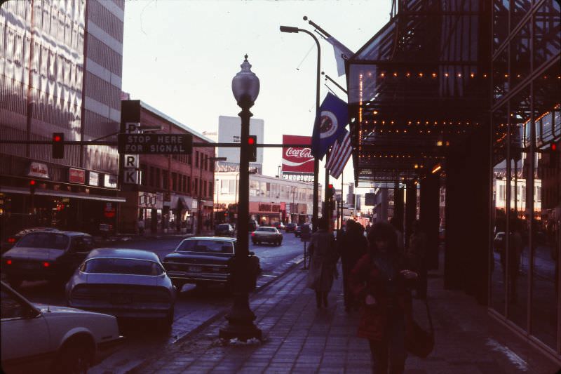 #39 7th Street, looking to Hennepin Ave., Minneapolis, December 1984