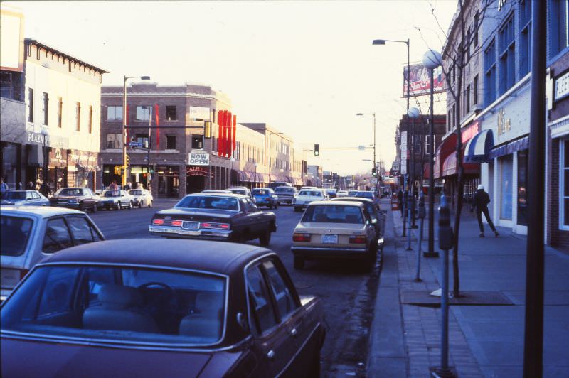 #21 Uptown Minneapolis looking south on Hennepin to Lake Street, February 1984