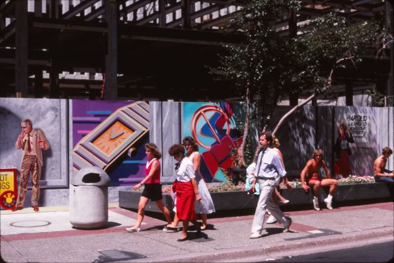 #51 Nicollet Mall, during construction of The Conservatory (Upscale Retail Mall), Minneapolis, July-August 1986