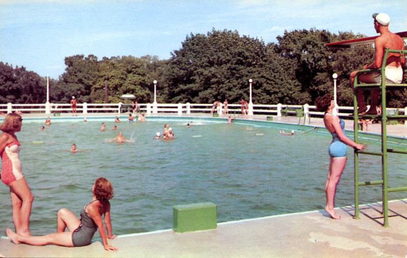 #32 Swimming in the municipal pool, Prospect Park, Troy, New York