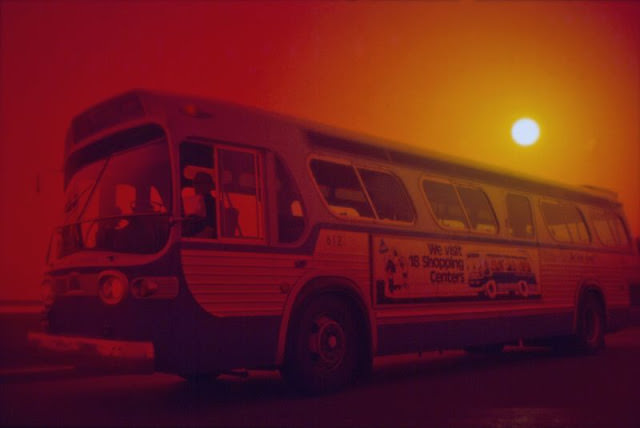 #10 GMC bus at sunset