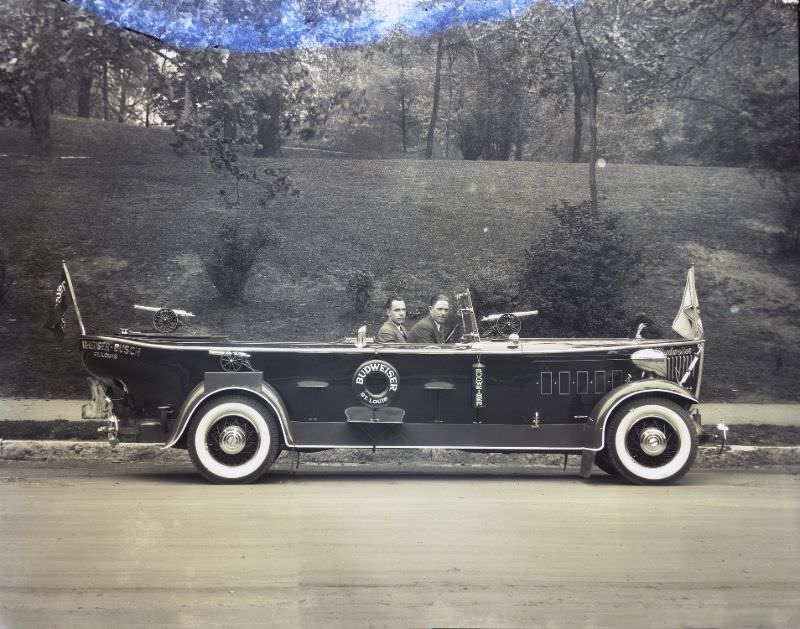 #235 Boat-shaped car used by Anheuser-Busch to promote the brand. May 1931