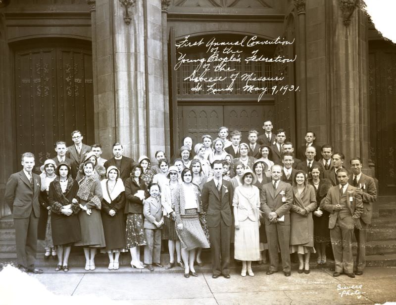 #12 Group portrait taken during the First Annual Convention of the Young People’s Federation of the Episcopal Diocese of Missouri.