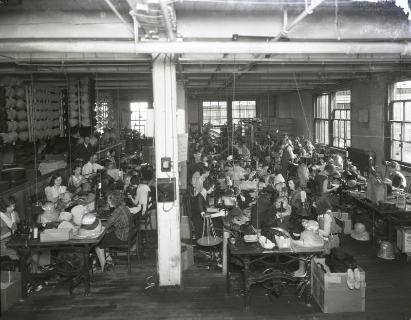 #5 Workers at the Slavin Hat Company factory at 1117 Washington, April 1931