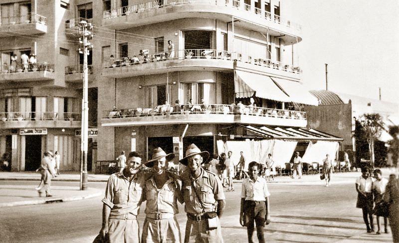 #18 Australian Army 4th Anti-Malarial Control Unit mates in Tel Aviv, Palestine (now Israel), July 1942