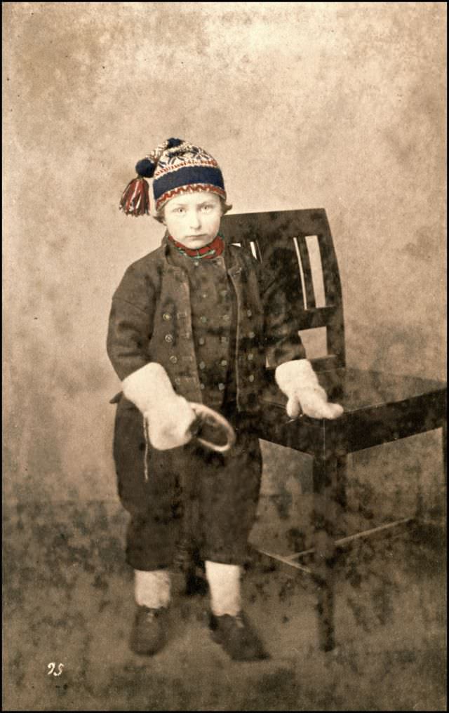 #11 A little boy from Saalsviig in Norwegian costume, 1870s