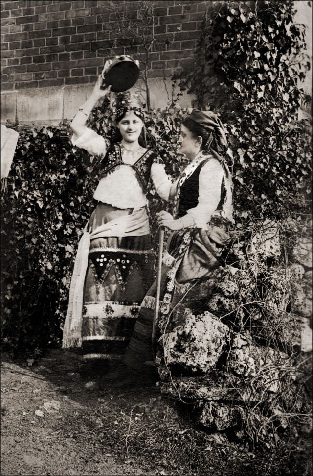 #30 Two women in folkloristic costumes, 1890s