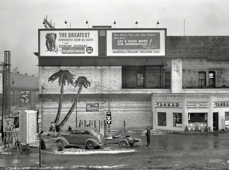 #22 Gas station in Minneapolis, December 1937