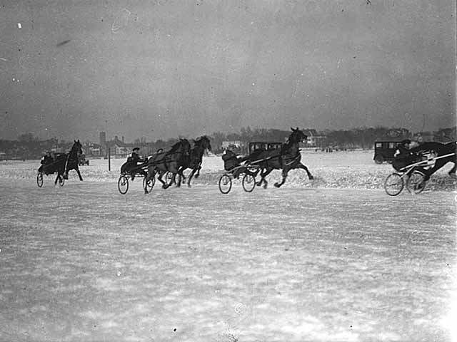 #30 Horse racing on lake of the Isles, Minneapolis, 1930s