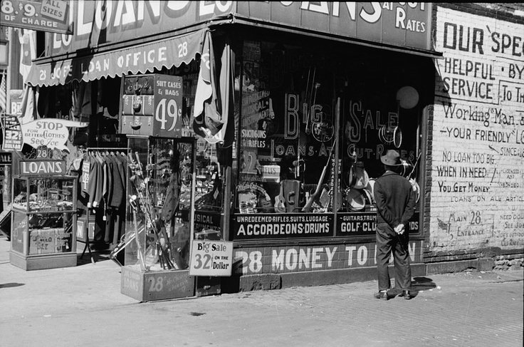 #63 Pawnshop in Gateway District, Minneapolis, Minnesota, September 1939