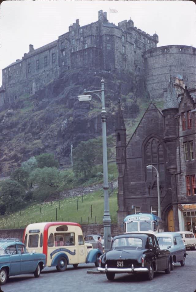 #76 Up at Edinburgh Castle from Grass Market, 1960s