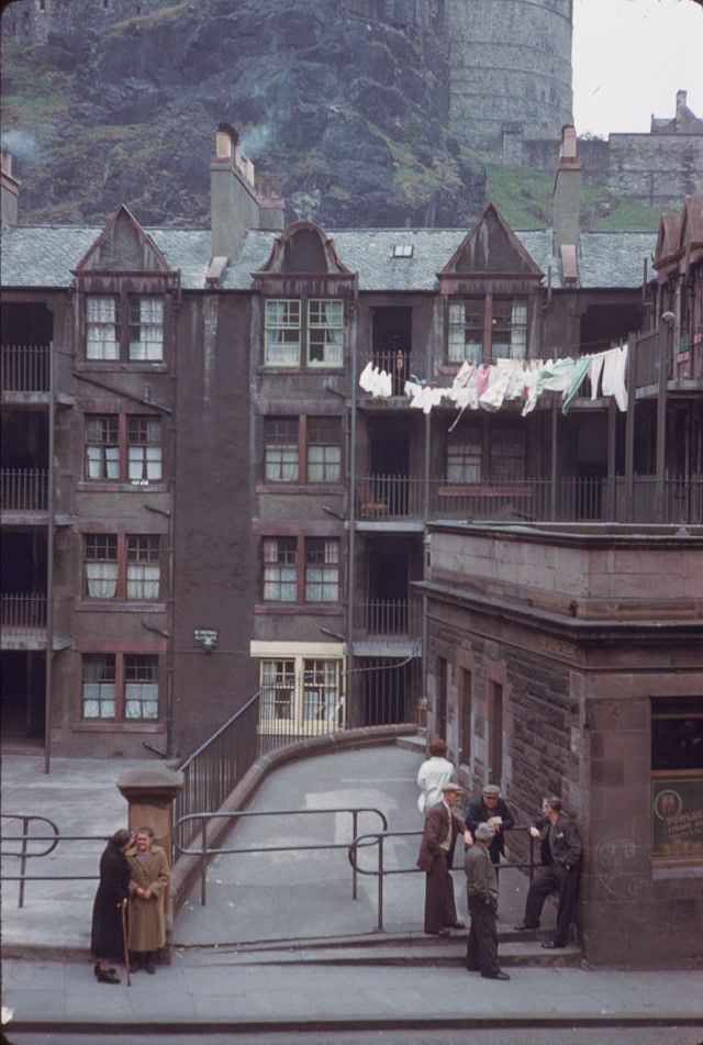 #46 Portsburgh Square below Edinburgh Castle, 1960s
