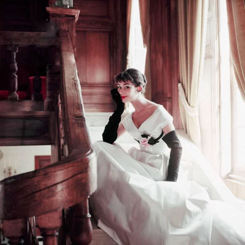 #9 Anne Gunning in gown by Jacques Fath, 1953