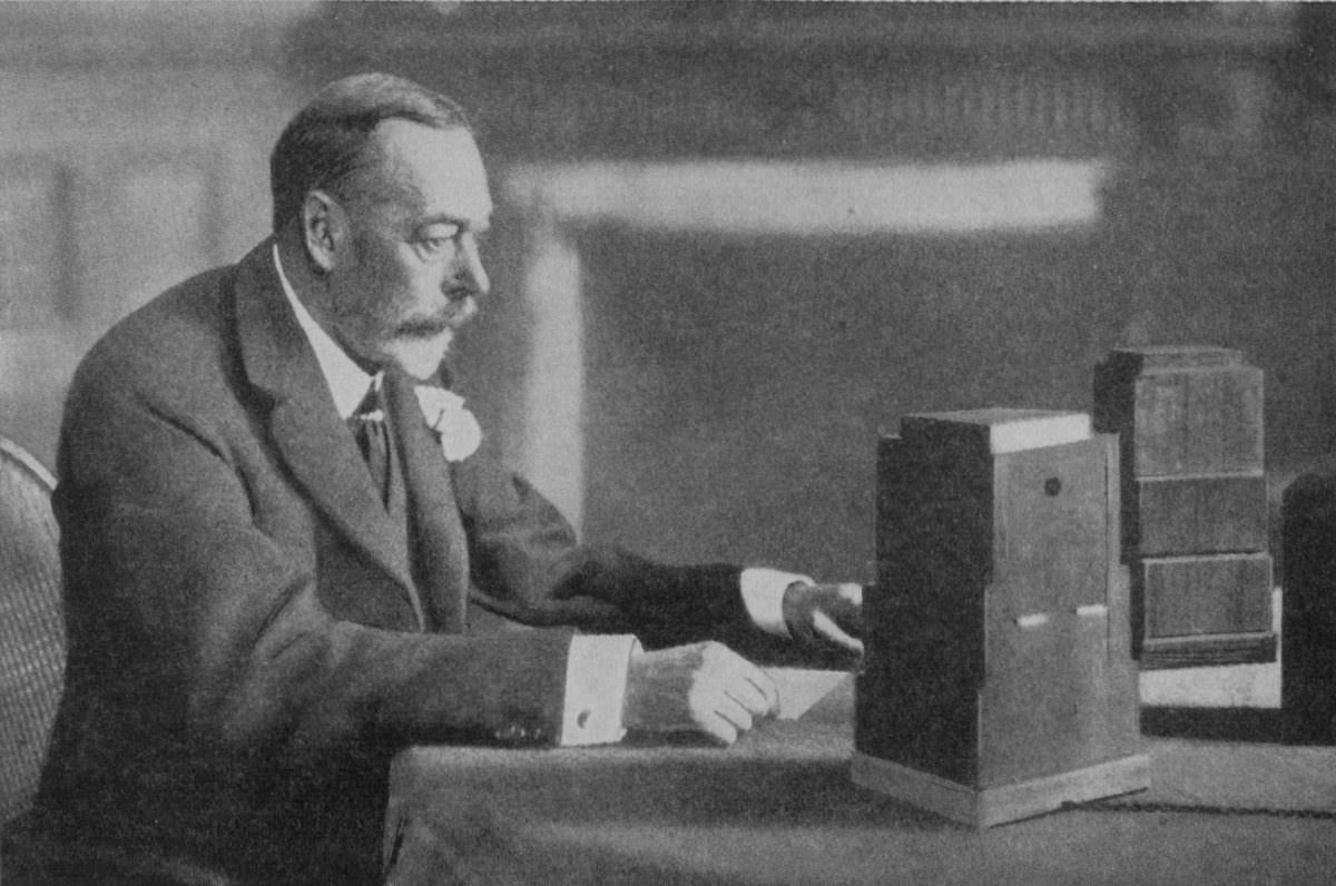 #10 George V giving the 1934 Royal Christmas Message on BBC Radio