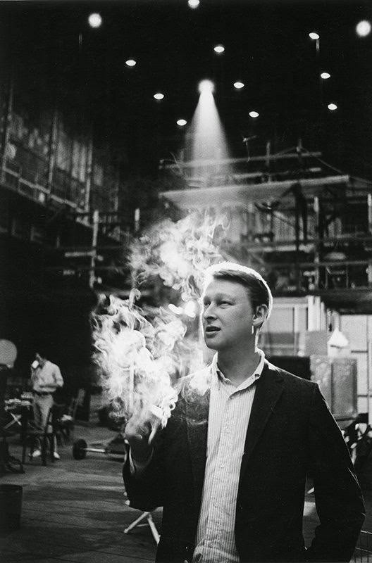 #27 Director Mike Nichols in sunlight shaft on set of “Who’s Afraid of Virginia Woolf?”, 1965