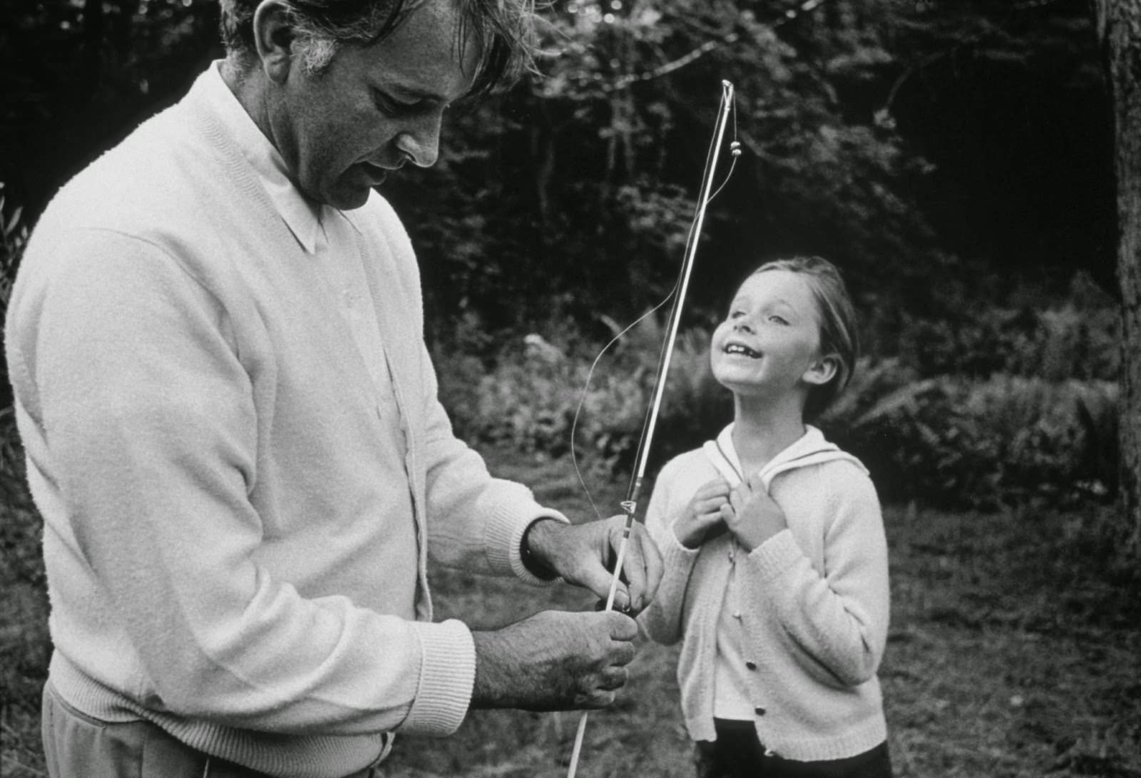 #30 Richard Burton teaches his daughter Kate to fish on location in Northampton, Massachusetts, during filming of “Who’s Afraid of Virginia Woolf?”, 1965