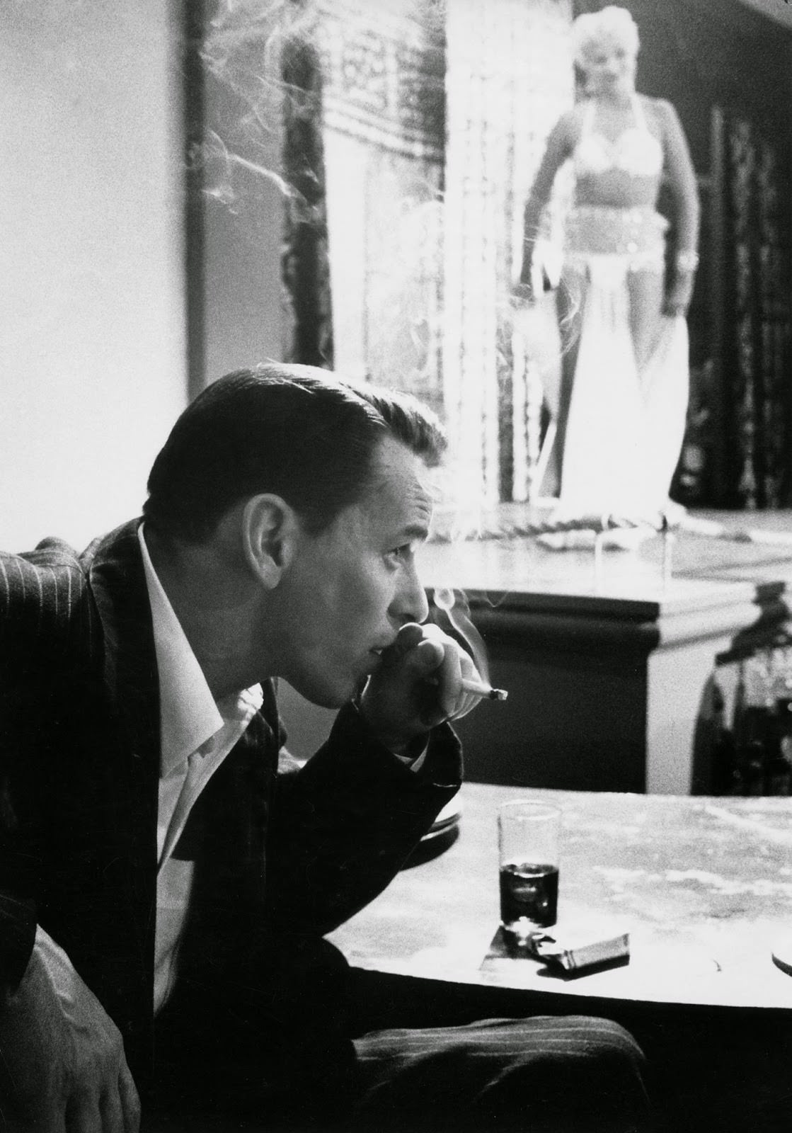 #34 Frank Sinatra on the RKO Studios set of “The Man with the Golden Arm,” 1955
