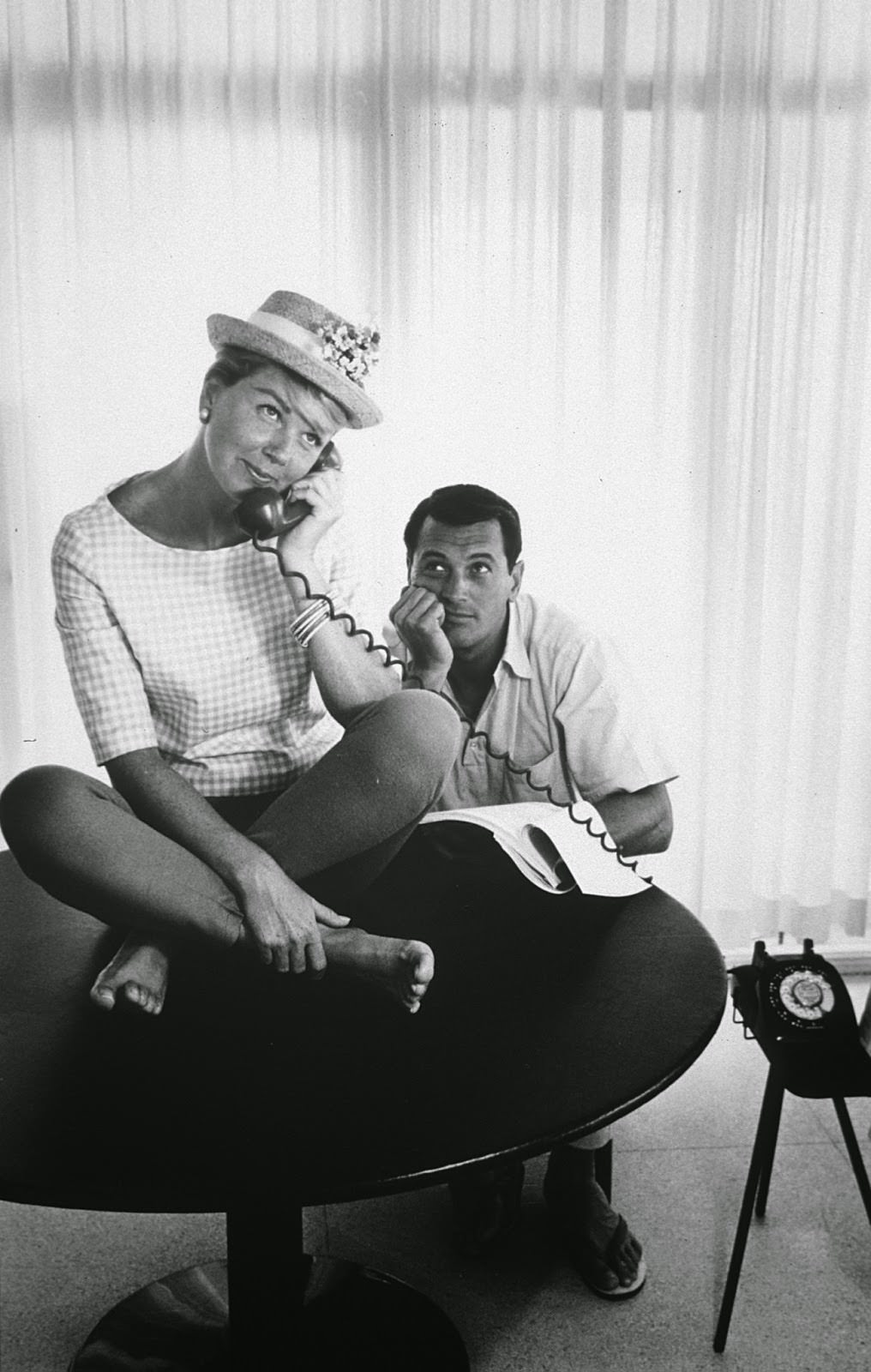 #41 Doris Day and Rock Hudson in an advertising shot for “Pillow Talk,” 1959