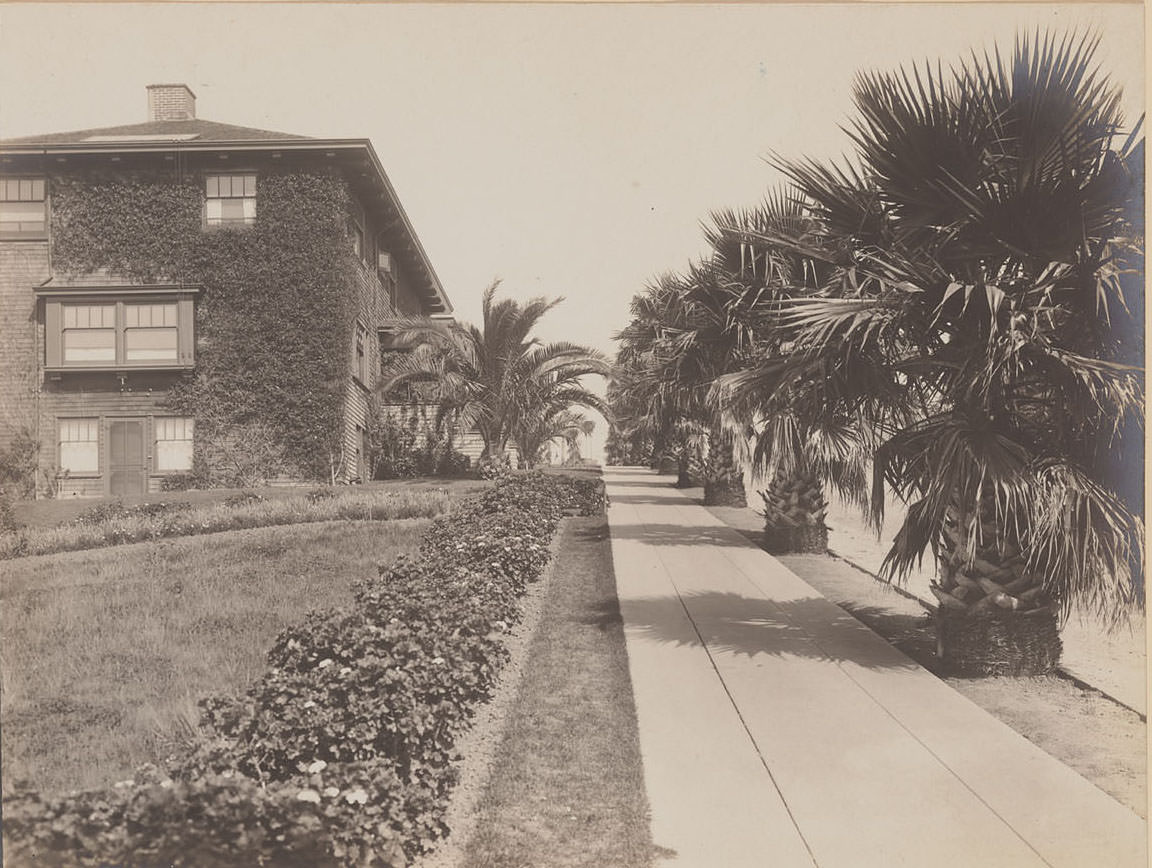 #13 Scenic Avenue, view along sidewalk, Berkeley, California, 1910s