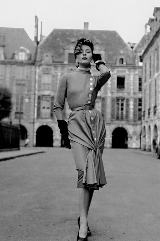 #8 Bettina is wearing Jacques Fath, photographed by Willy Maywald 1950