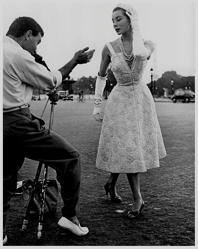 #27 Bettina Graziani wearing dress by Christian Dior, Paris 1953