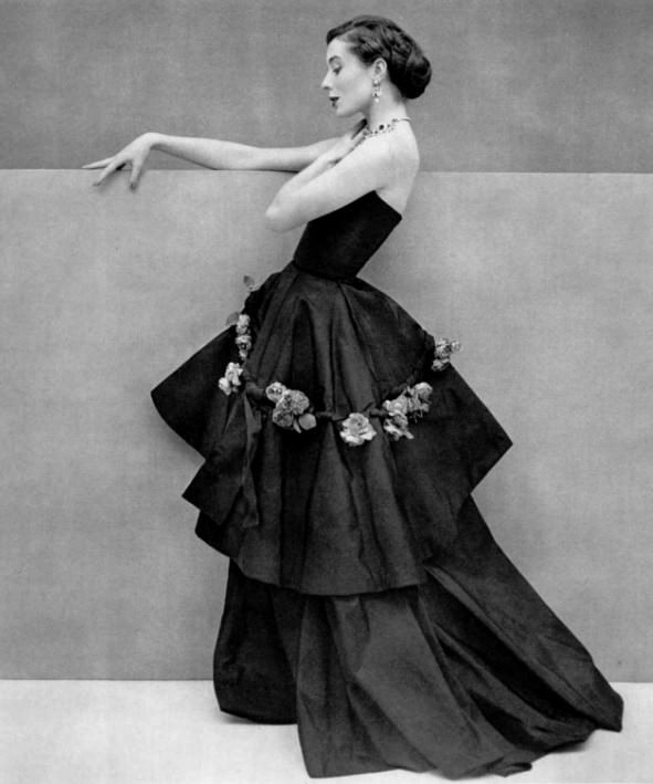 #46 Bettina Graziani wearing Madame Grès, Fall 1950