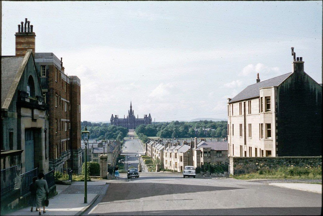 #76 Learmonth Avenue View to Fettes College, 1953