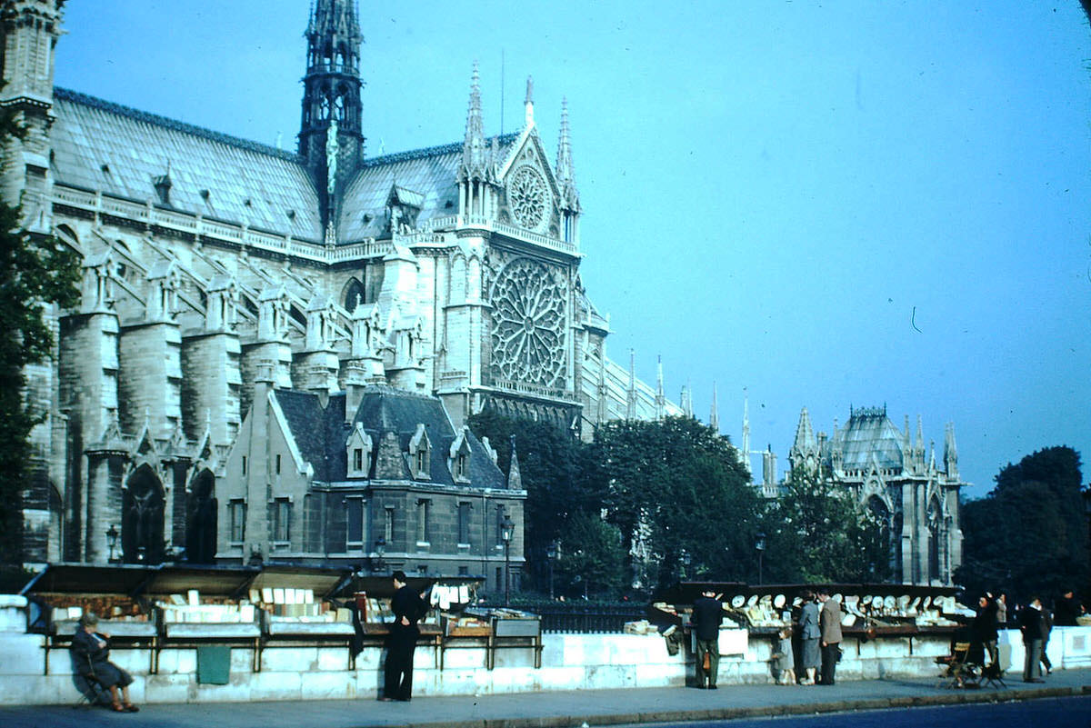 #65 Notre Dame and the Book Stalls- Paris, France, 1953
