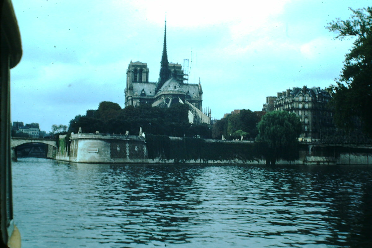 #66 Notre Dame- from the Seine- Paris, France, 1953