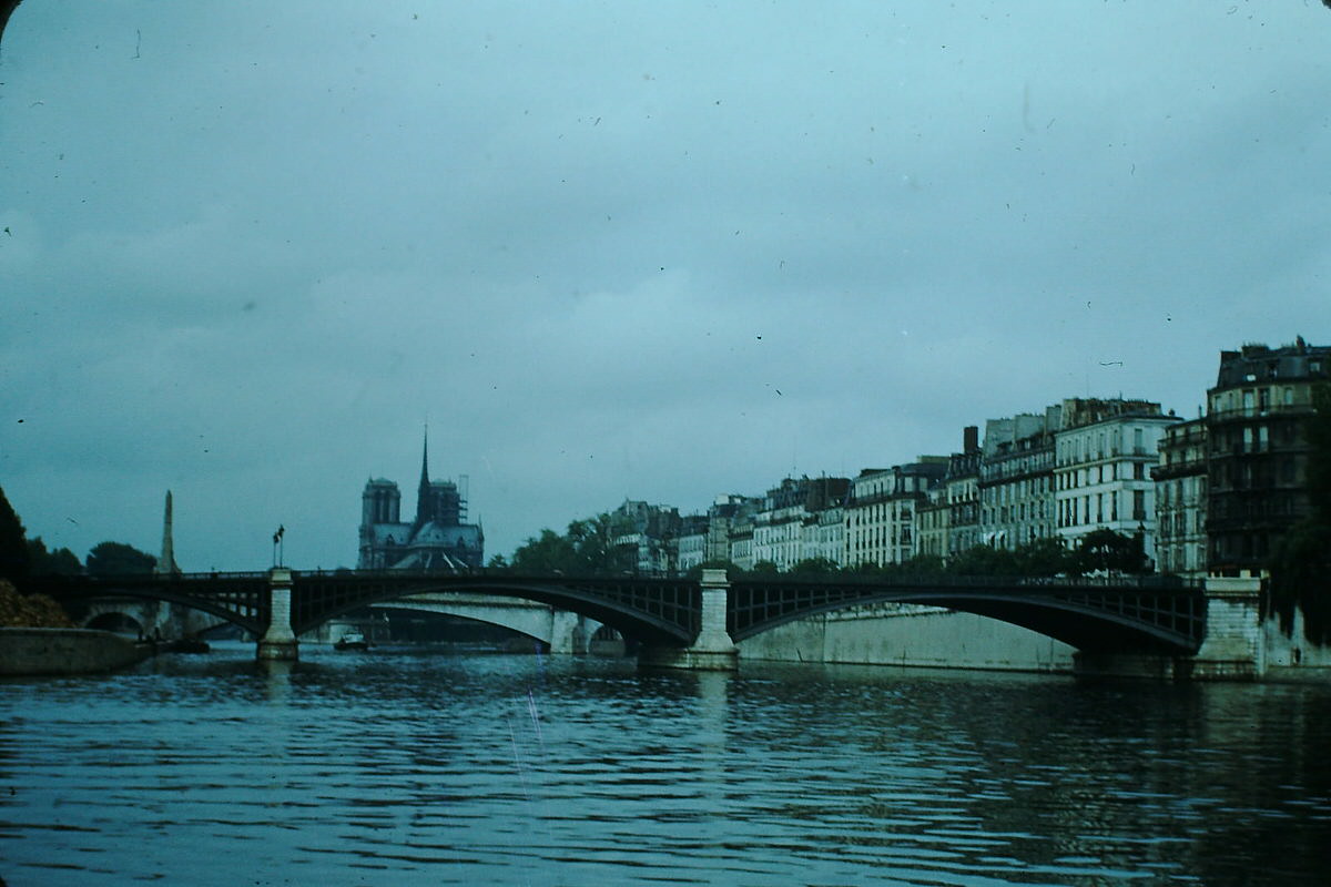 #67 Notre Dame from the Seine- Paris, France, 1953
