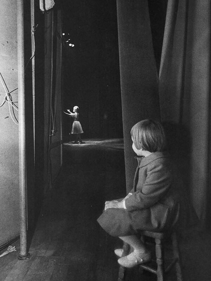 #1 Young carrie fisher watching her mother debbie reynolds perform on stage, 1963