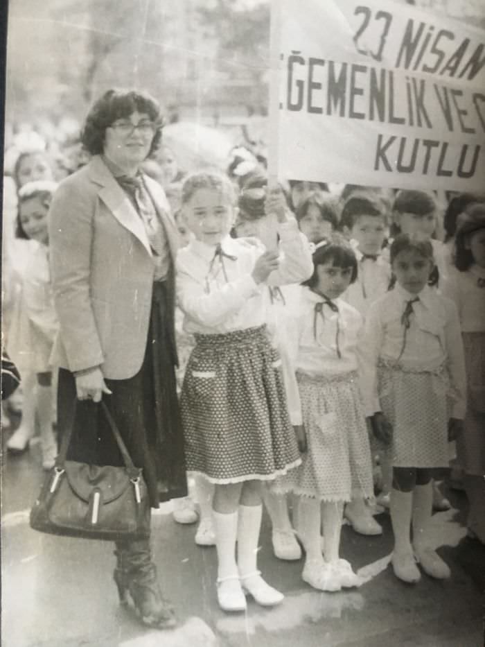 #70 Young students celebrating the national sovereignty and children’s day in turkey, april 24, 1970s