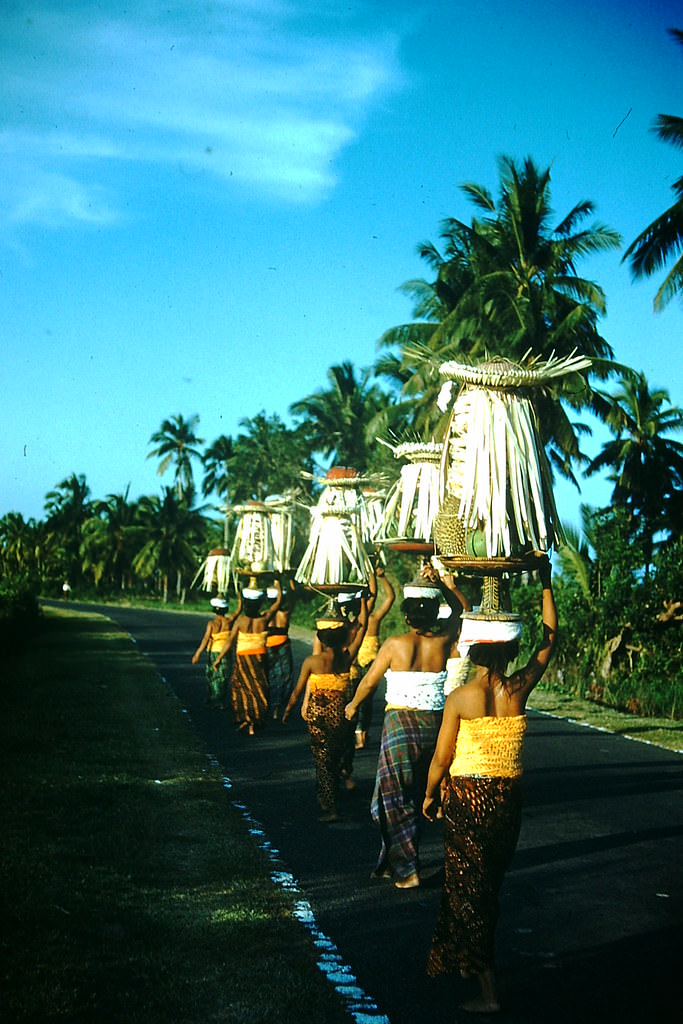 #38 Temple Offerings- Bali, Indonesia, 1952