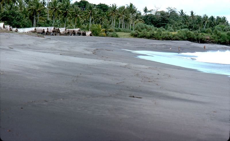 #55 Bali beach and boathouses, 1970s
