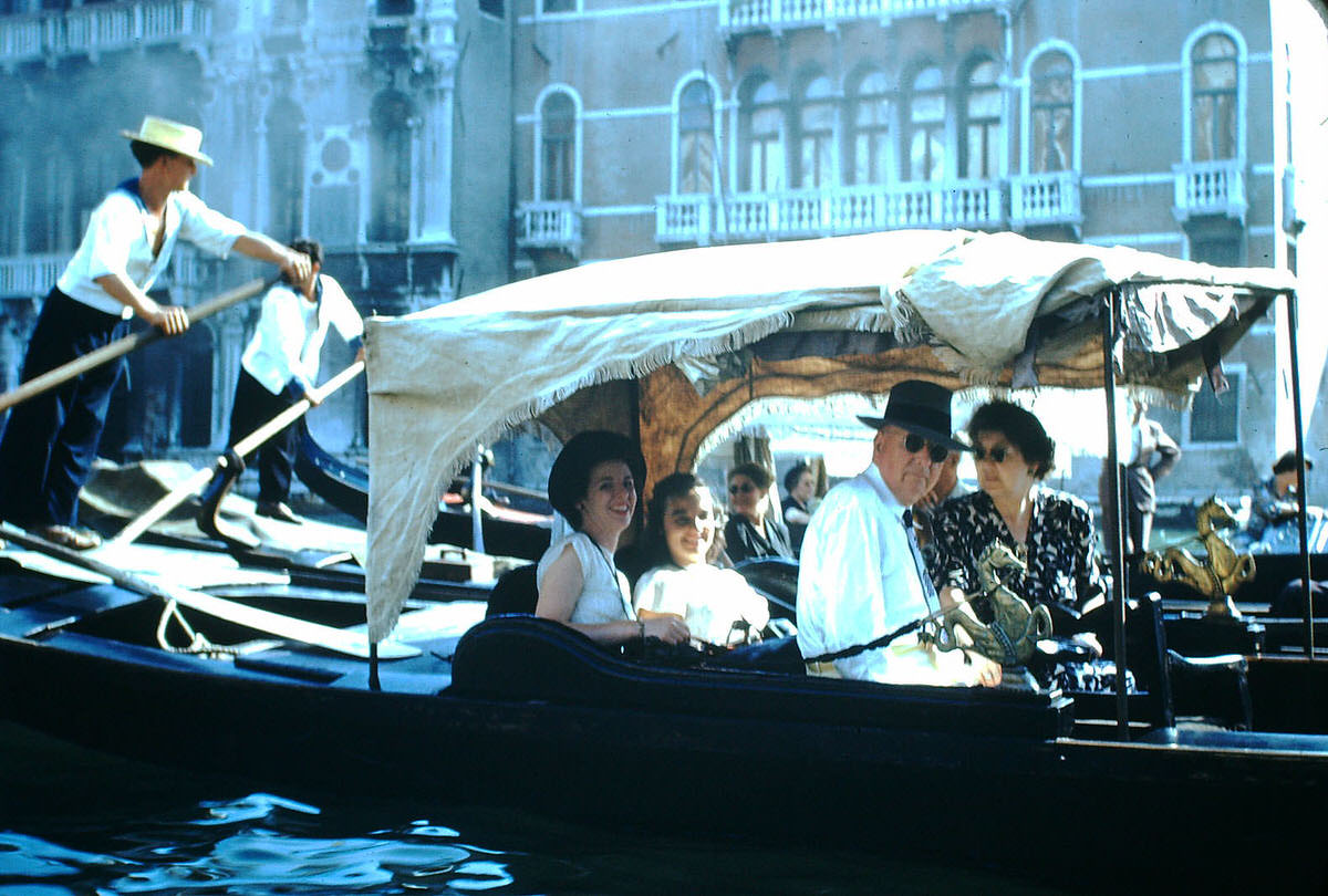 #27 Gondola Party- Sarah Brien-Mary Manning Peters-Dr & Mrs BW Neeley- Venice, Italy, 1954.