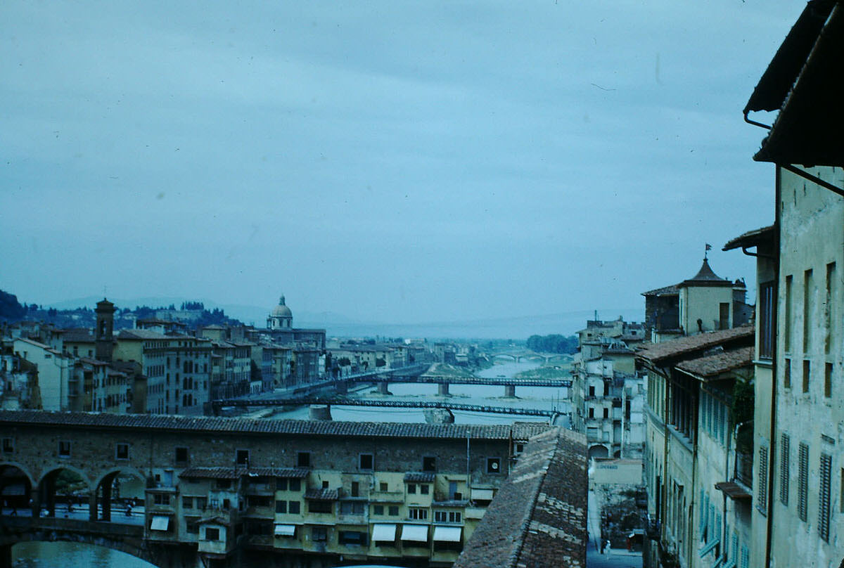 #53 Ponte Vecchio- Bridge of Jewellers- Florence, Italy, 1954.