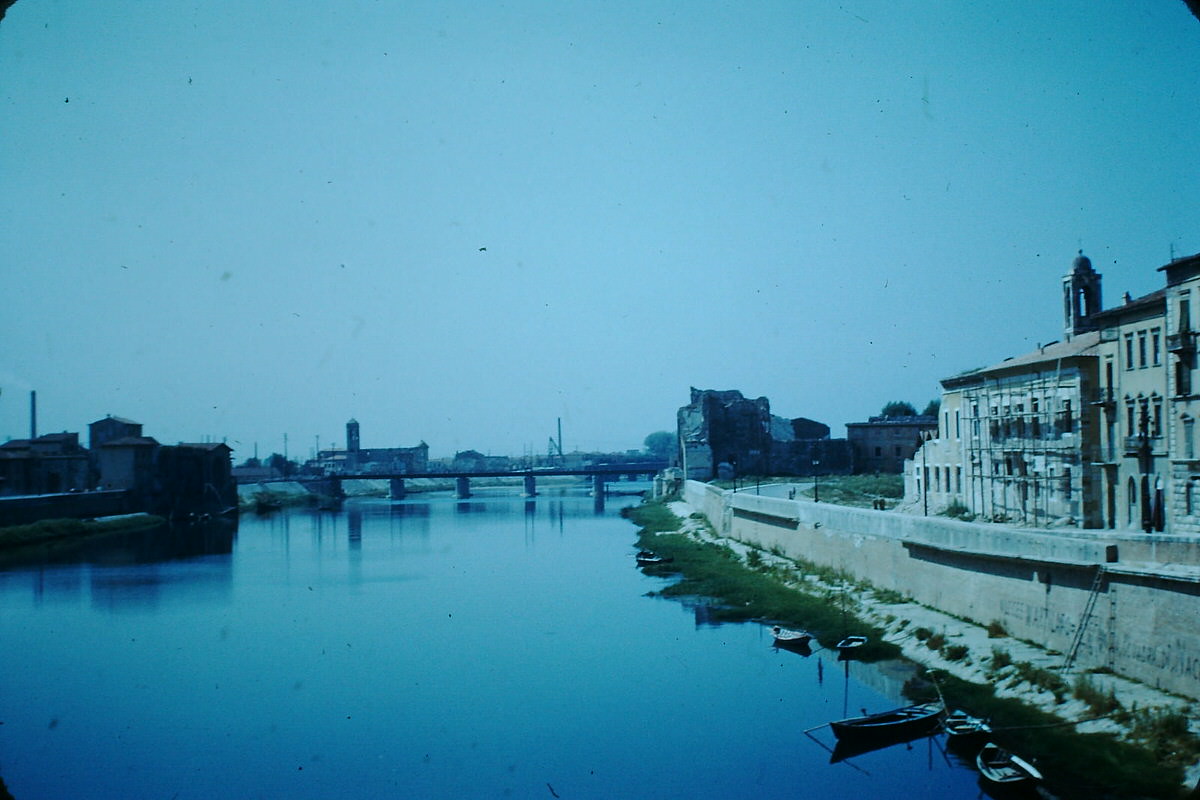 #55 River Arno at Florence, Italy, 1954.